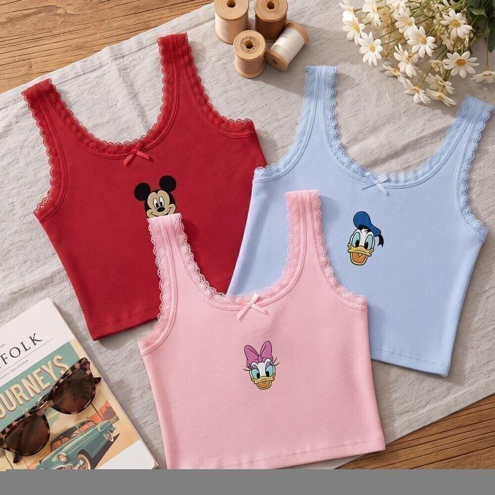 Embroidered Disney Toy Story Lace Trim Tank Top Cami with Cute Ribbed Trim – Magic Kingdom Outfit and Disneyland Trip Shirt for Women - photo 6