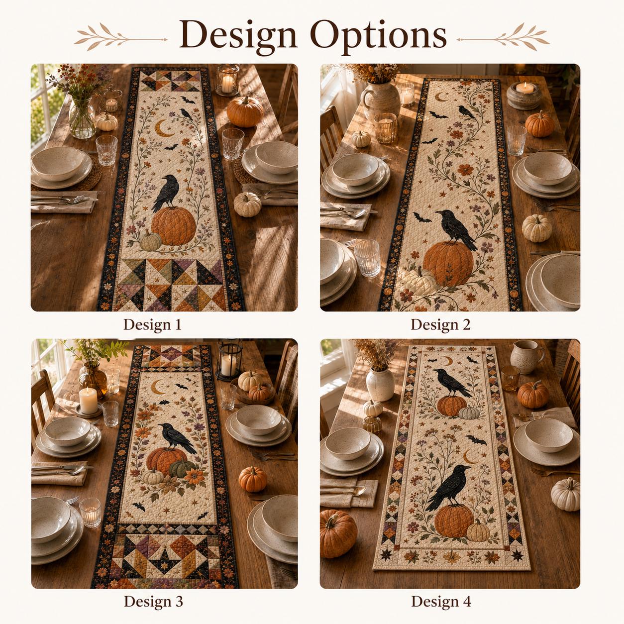 Quilted Style Table Runner and Table Runners for Autumn – Spooky Halloween Decor with Pumpkin, Cat, Ghost and Bat - photo 5