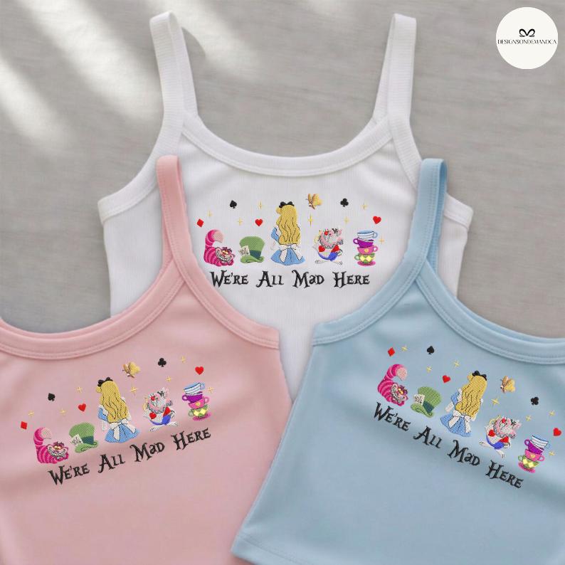 Embroidered Alice in Wonderland Baby Tee Crop Tank with Disney Princess Alice – Disneyland Magic Kingdom Lace Trim Tank Top Outfit - photo 2