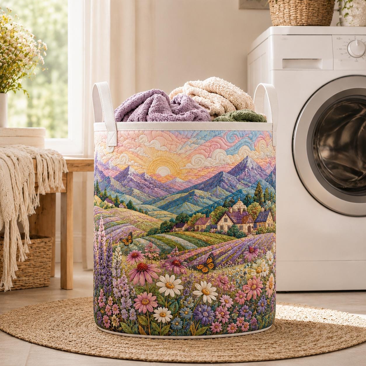 Spiritual Celtic Nature Tree of Life Quilted Style Laundry Basket – Home Hamper for Natural Lovers Gifts - photo 2