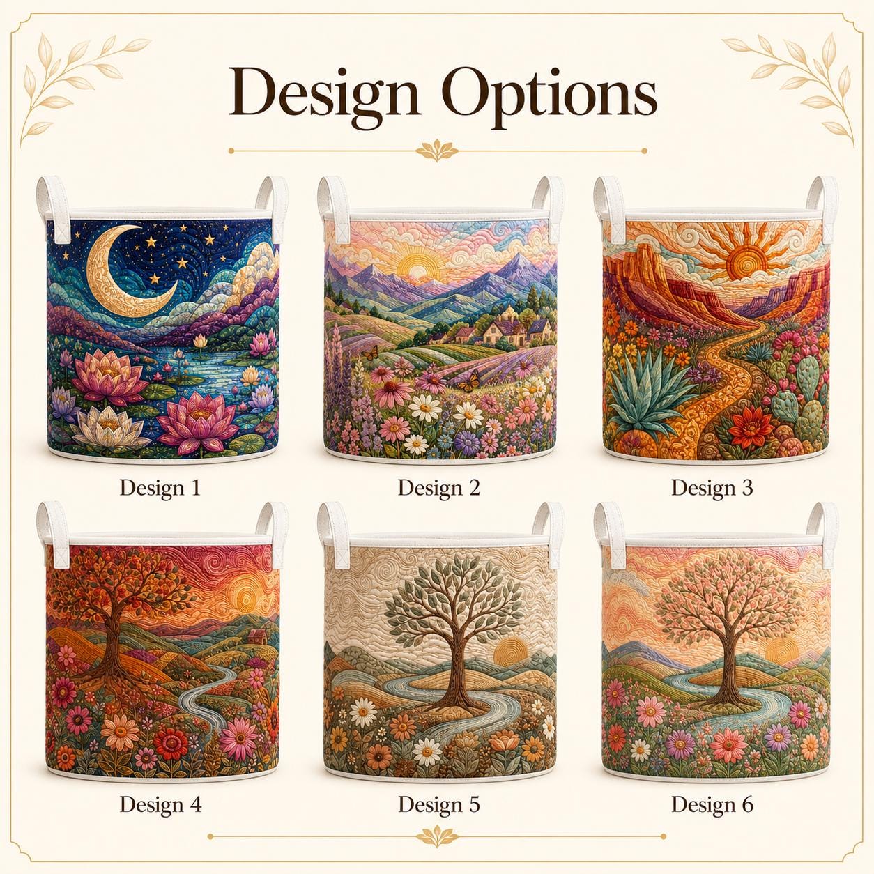 Spiritual Celtic Nature Tree of Life Quilted Style Laundry Basket – Home Hamper for Natural Lovers Gifts - photo 4