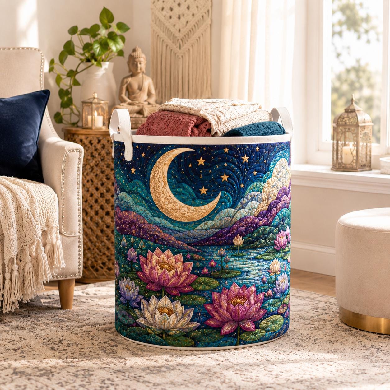 Spiritual Celtic Nature Tree of Life Quilted Style Laundry Basket – Home Hamper for Natural Lovers Gifts - photo 7