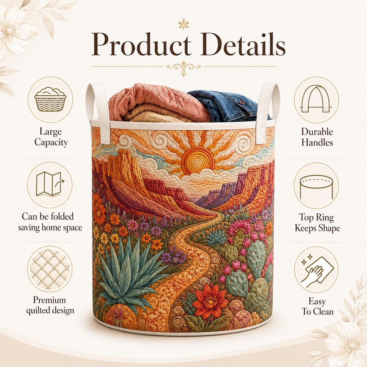 Spiritual Celtic Nature Tree of Life Quilted Style Laundry Basket – Home Hamper for Natural Lovers Gifts - photo 9