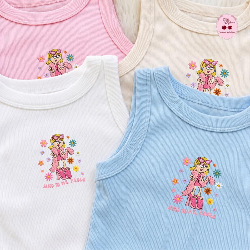 Embroidered Disney Lizzie McGuire Baby Tee Crop Top Tank with This Is What Dreams Are Made Of – Disney Channel Music Lace Trim Tank Top