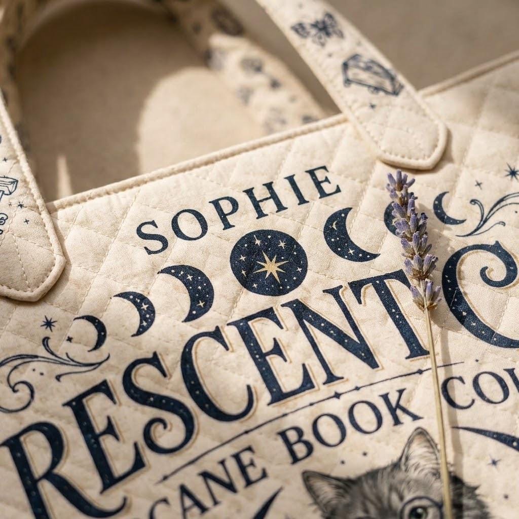 Personalized Crescent City Cat Quilted Style Tote Bag for Book Lover – Custom Name Bookish Library Bag and Fantasy Reader Gift - photo 8