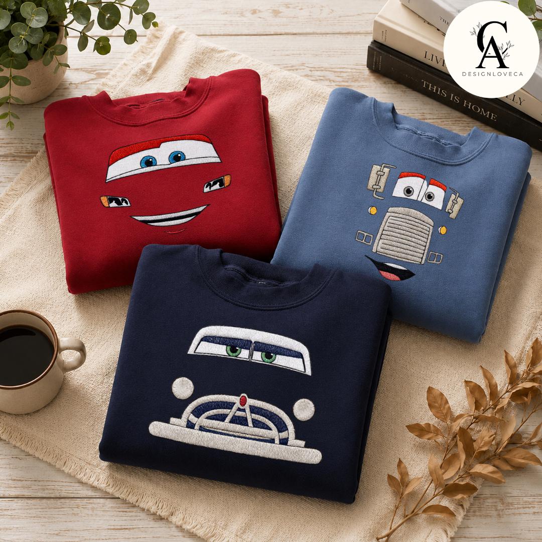 Embroidered Disney Cars Baby Tee Crop Tank with Lightning McQueen and Tow Mater – Cars Land Radiator Springs Lace Trim Tank Top Sweatshirt - photo 2