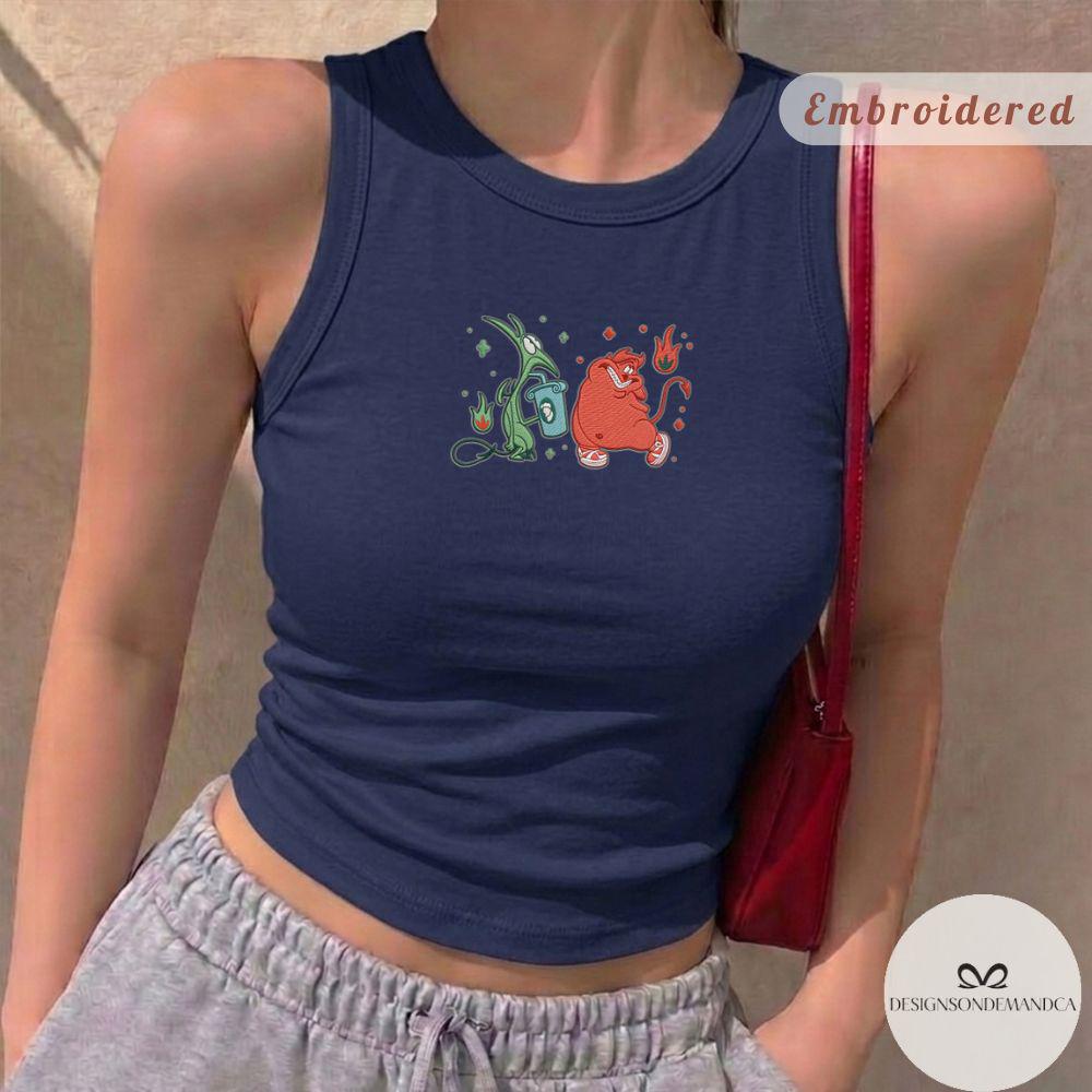 Embroidered Hercules Pain and Panic Shirt with Hades Disney Original Baddies Villains – WDW Disneyland Trip Lace Trim Tank Top Baby Tee - photo 3
