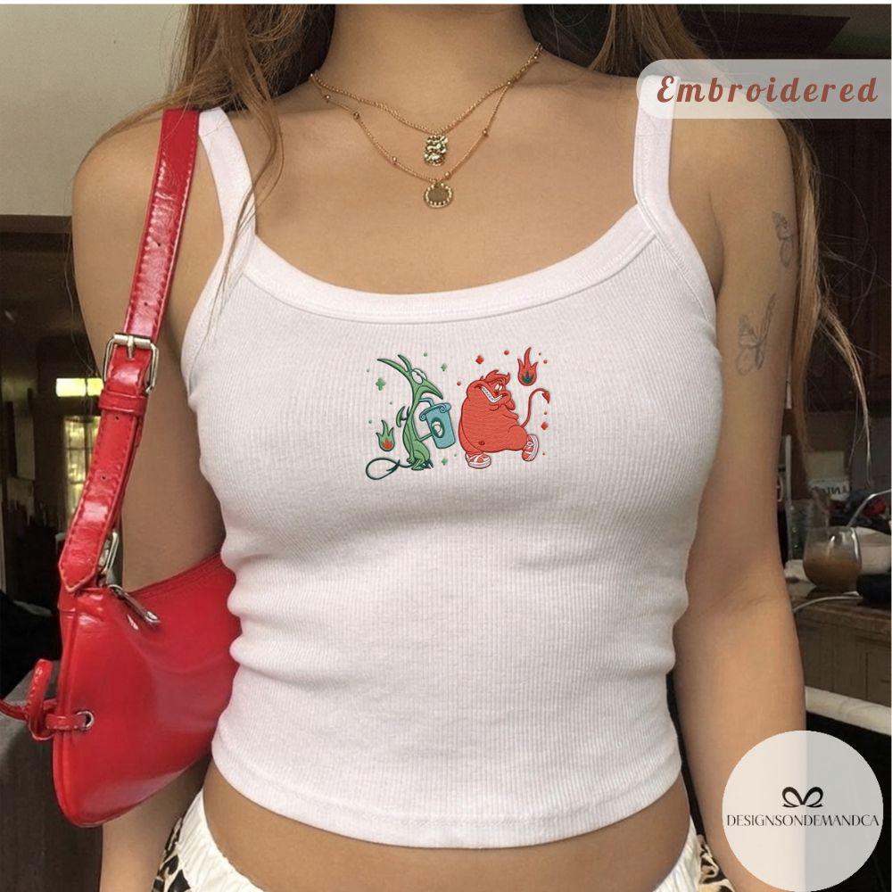 Embroidered Hercules Pain and Panic Shirt with Hades Disney Original Baddies Villains – WDW Disneyland Trip Lace Trim Tank Top Baby Tee - photo 5