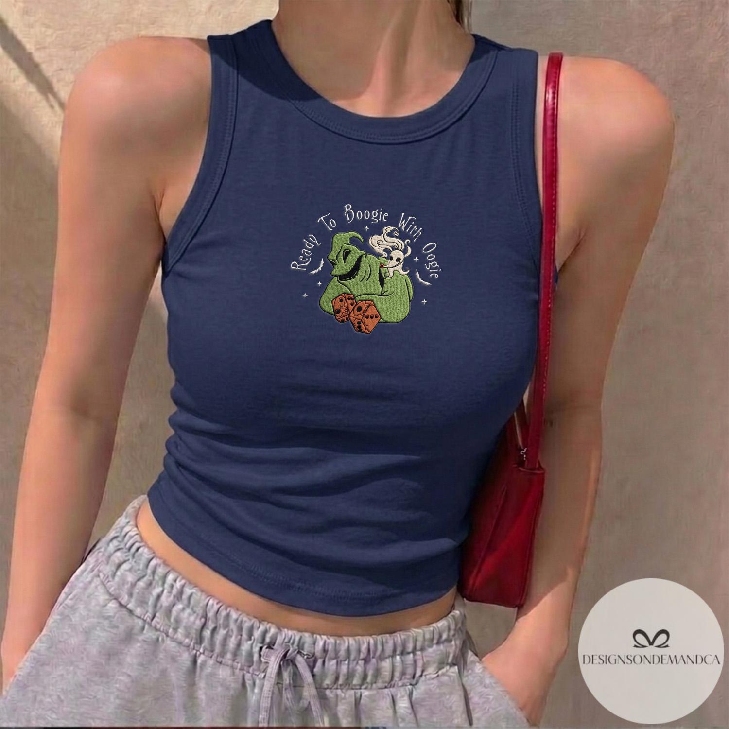Embroidered Disney Oogie Boogie Bash 2026 Shirt with Ready to Boogie with Oogie – Nightmare Before Christmas Lace Trim Tank Baby Tee - photo 2