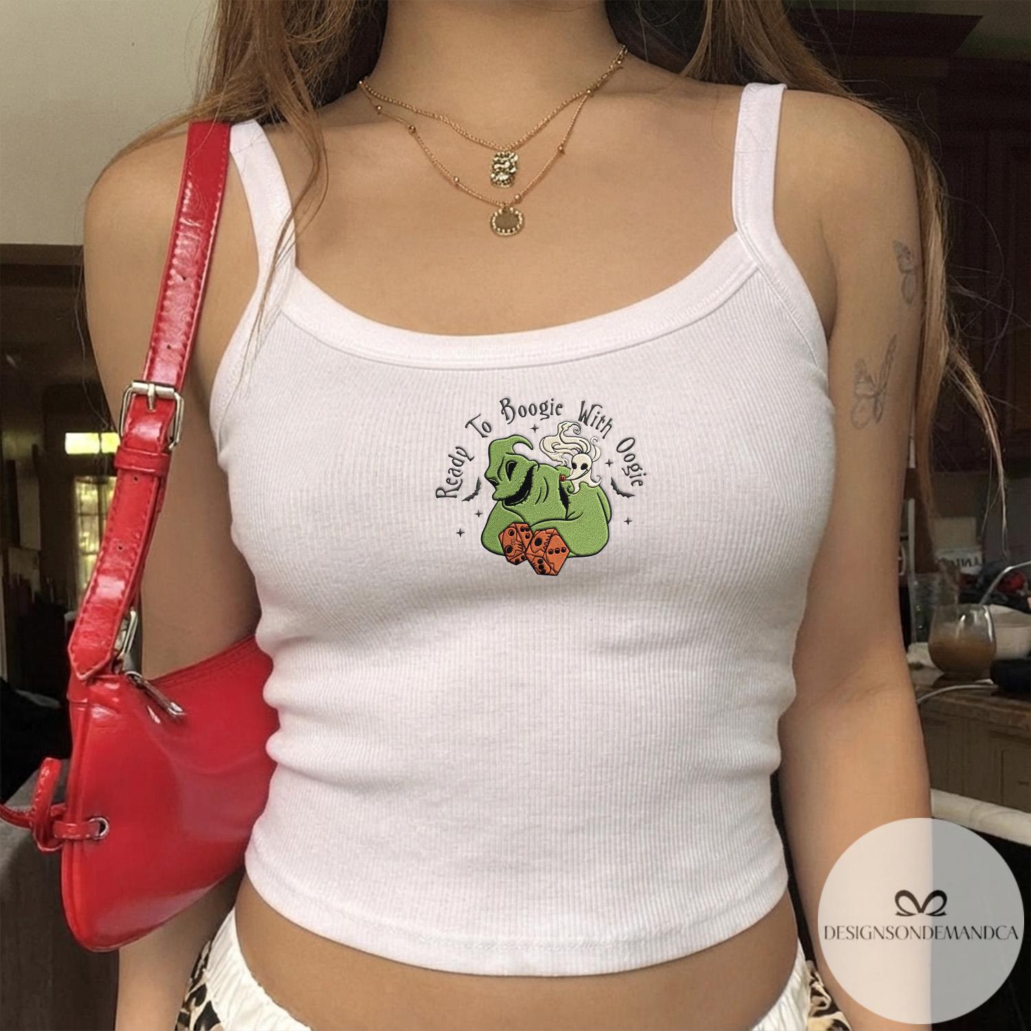 Embroidered Disney Oogie Boogie Bash 2026 Shirt with Ready to Boogie with Oogie – Nightmare Before Christmas Lace Trim Tank Baby Tee - photo 3