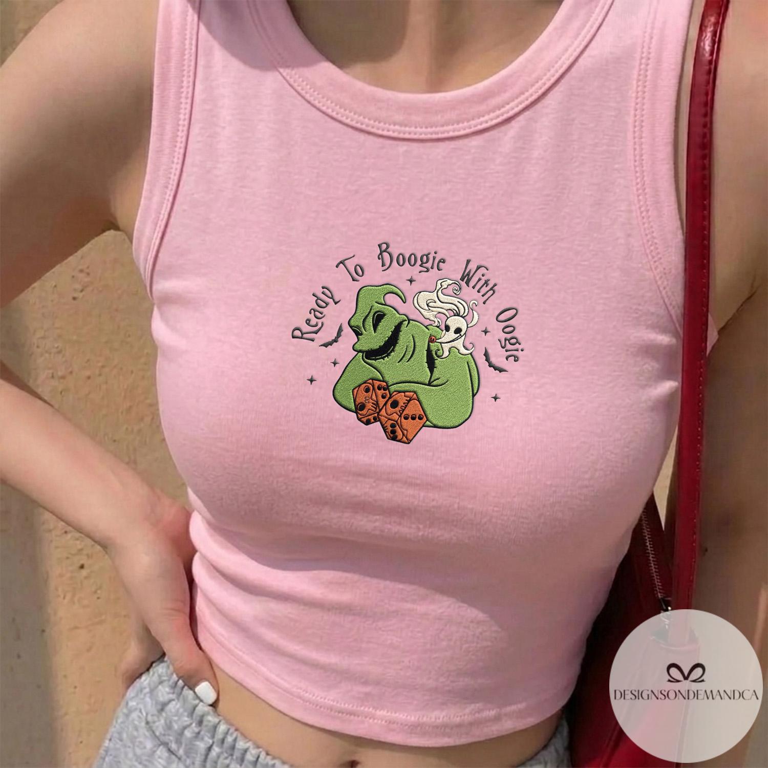 Embroidered Disney Oogie Boogie Bash 2026 Shirt with Ready to Boogie with Oogie – Nightmare Before Christmas Lace Trim Tank Baby Tee - photo 4