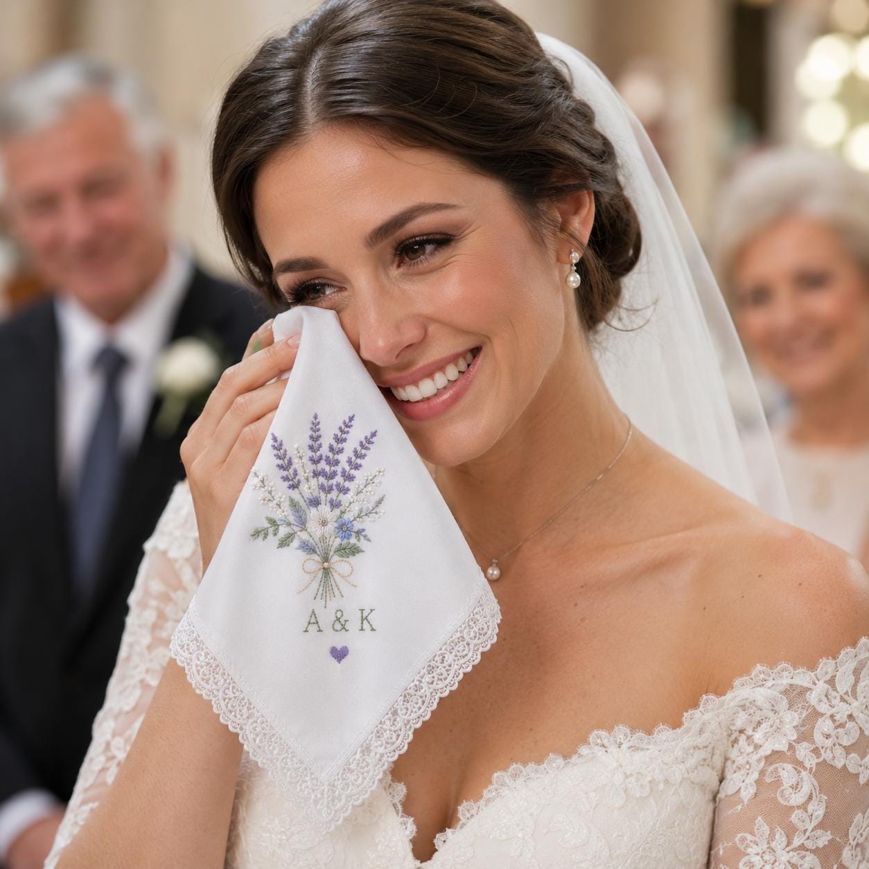 Personalized Custom Embroidered Wedding Flower Handkerchief – Floral Bridal Hanky Keepsake Gift for Bride - photo 8