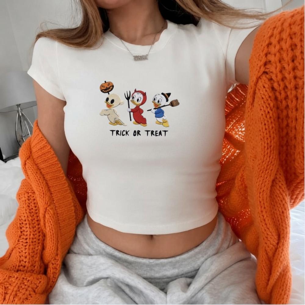 Embroidered Huey Dewey and Louie Duckies Halloween Baby Tee with Disney DuckTales – Trick or Treat Halloween Event Outfit - photo 2