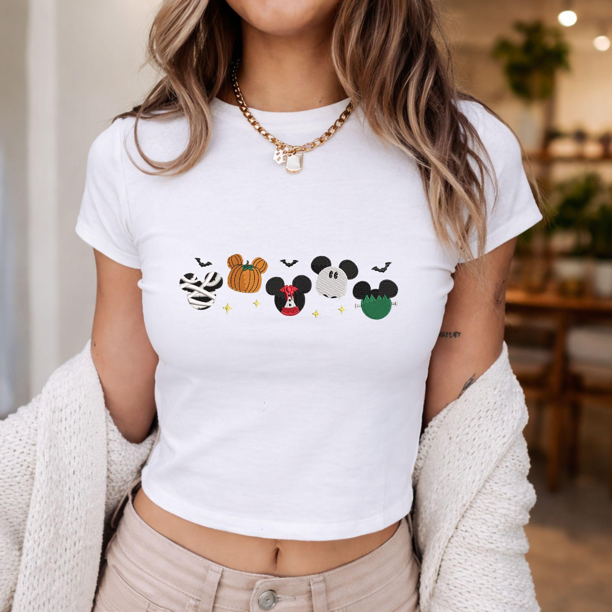Embroidered Disney Mickey Halloween Baby Tee and Tank Top with Not So Scary Design – WDW Trip Outfit and Halloween Gift for Her - photo 4