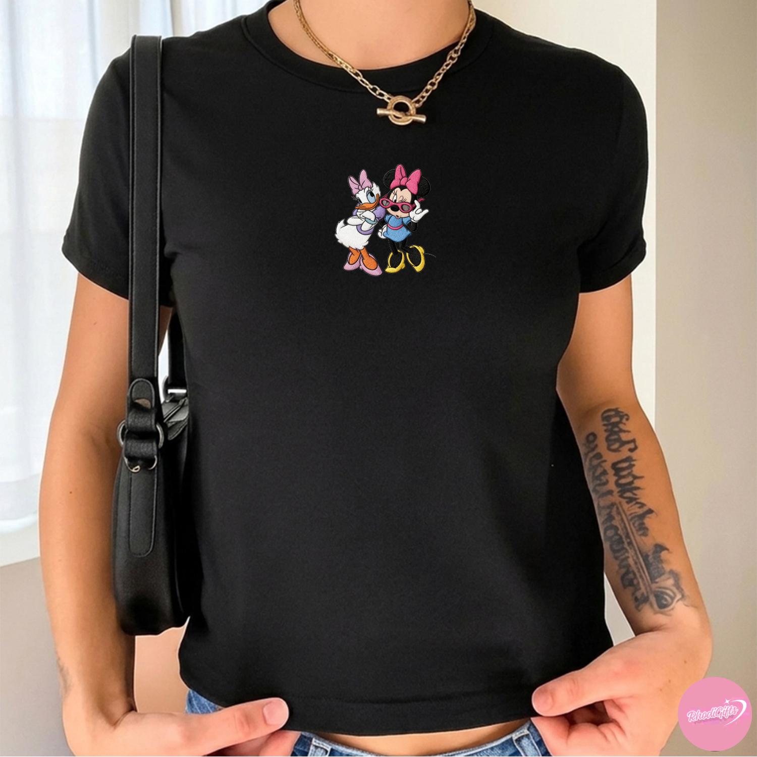 Embroidered Minnie and Daisy Baby Tee Crop Tank for Disney Best Friends – Disneyland WDW Girls Trip Matching Outfit Lace Trim Tank Top - photo 8