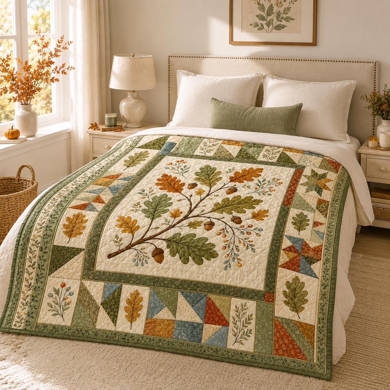 Cozy Fall Pumpkin Quilt Blanket – Rustic Cottagecore Autumn Harvest Throw Blanket and Thanksgiving Gift Decor - photo 3