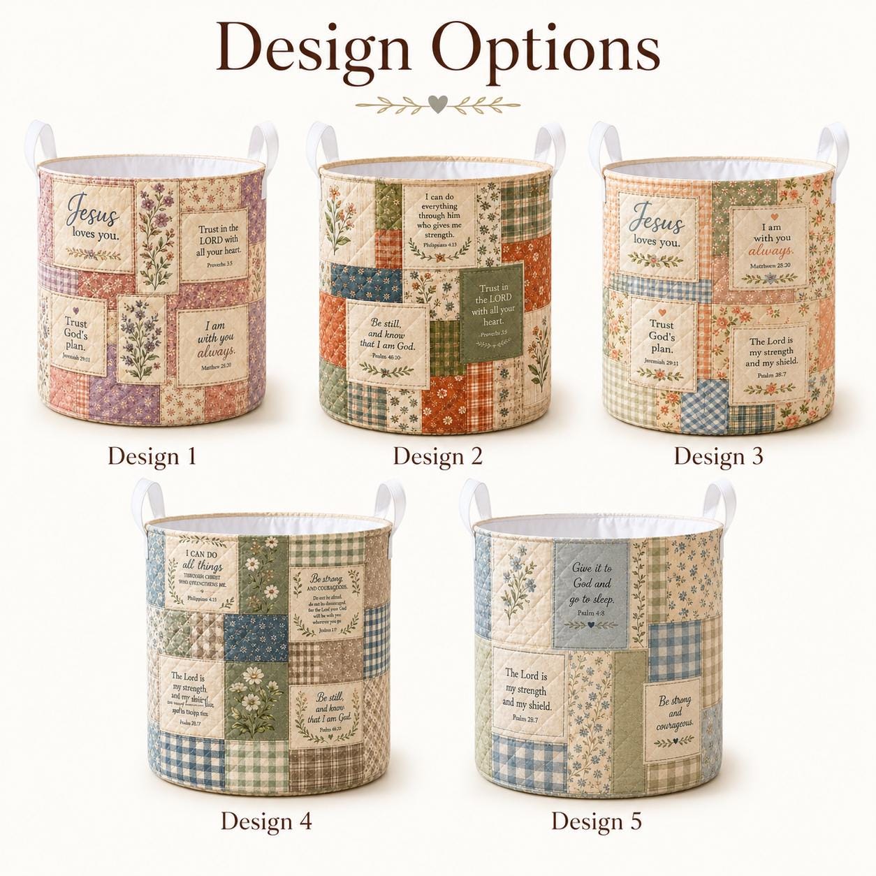 Christian Bible Verse Jesus Quilted Style Laundry Basket – Religious Faith Storage Hamper Organizer Decor Gift - photo 5