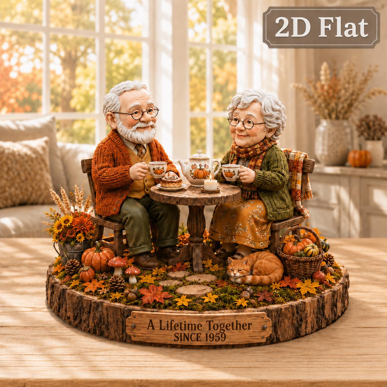 Personalized Anniversary Couple Wooden Block Custom Photo Gift – A Lifetime Together Since Year Autumn Decor - photo 2