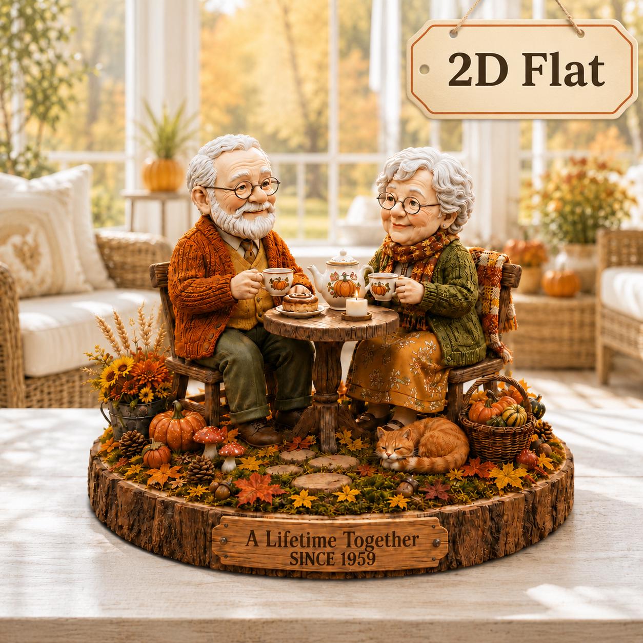 Personalized Anniversary Couple Wooden Block Custom Photo Gift – A Lifetime Together Since Year Autumn Decor - photo 4