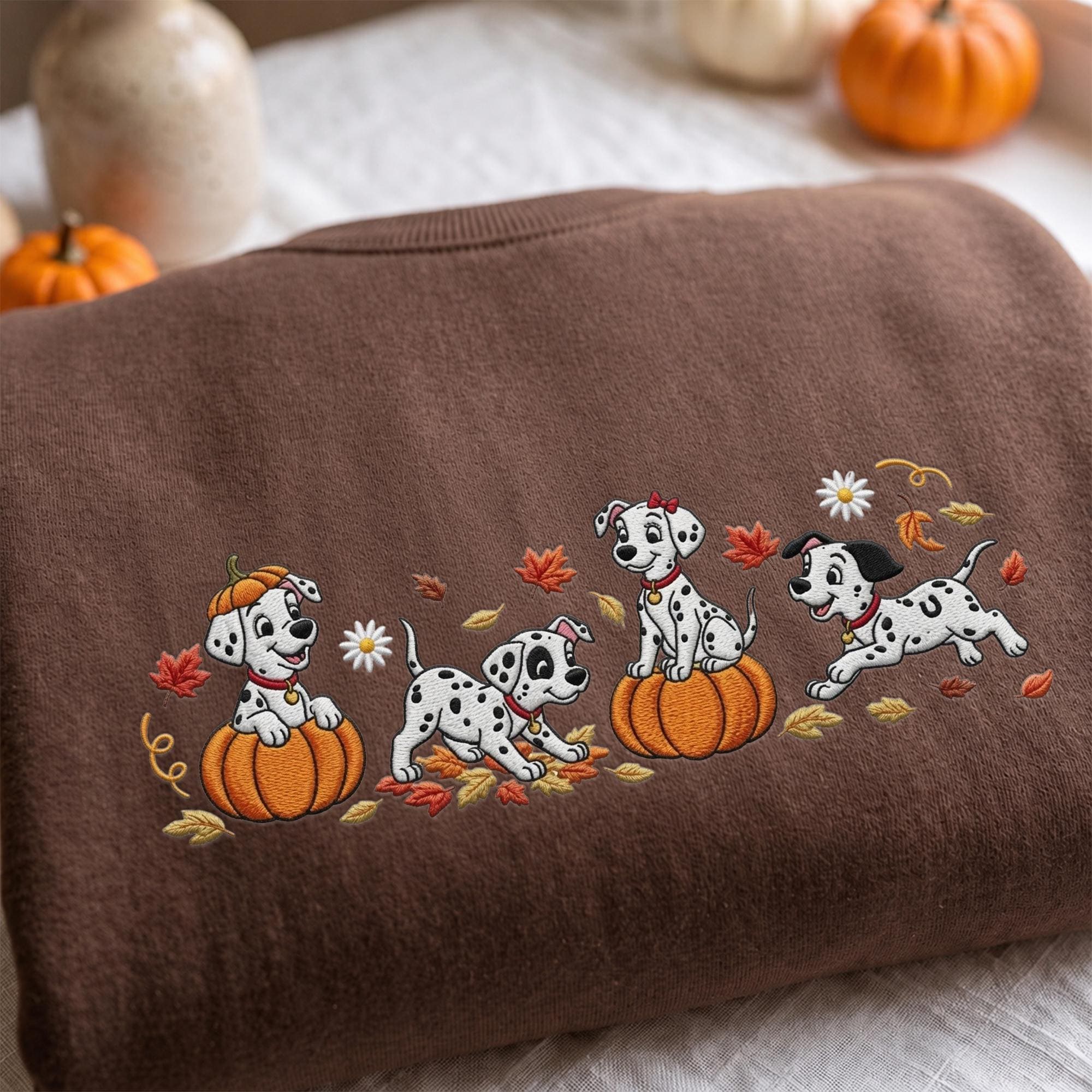 Embroidered 101 Dalmatians Sweatshirt with Disney Dog Fall Quarter Zip – Trick or Treat Spooky Season Hoodie Baby Tee Dog Mom Gift - photo 6