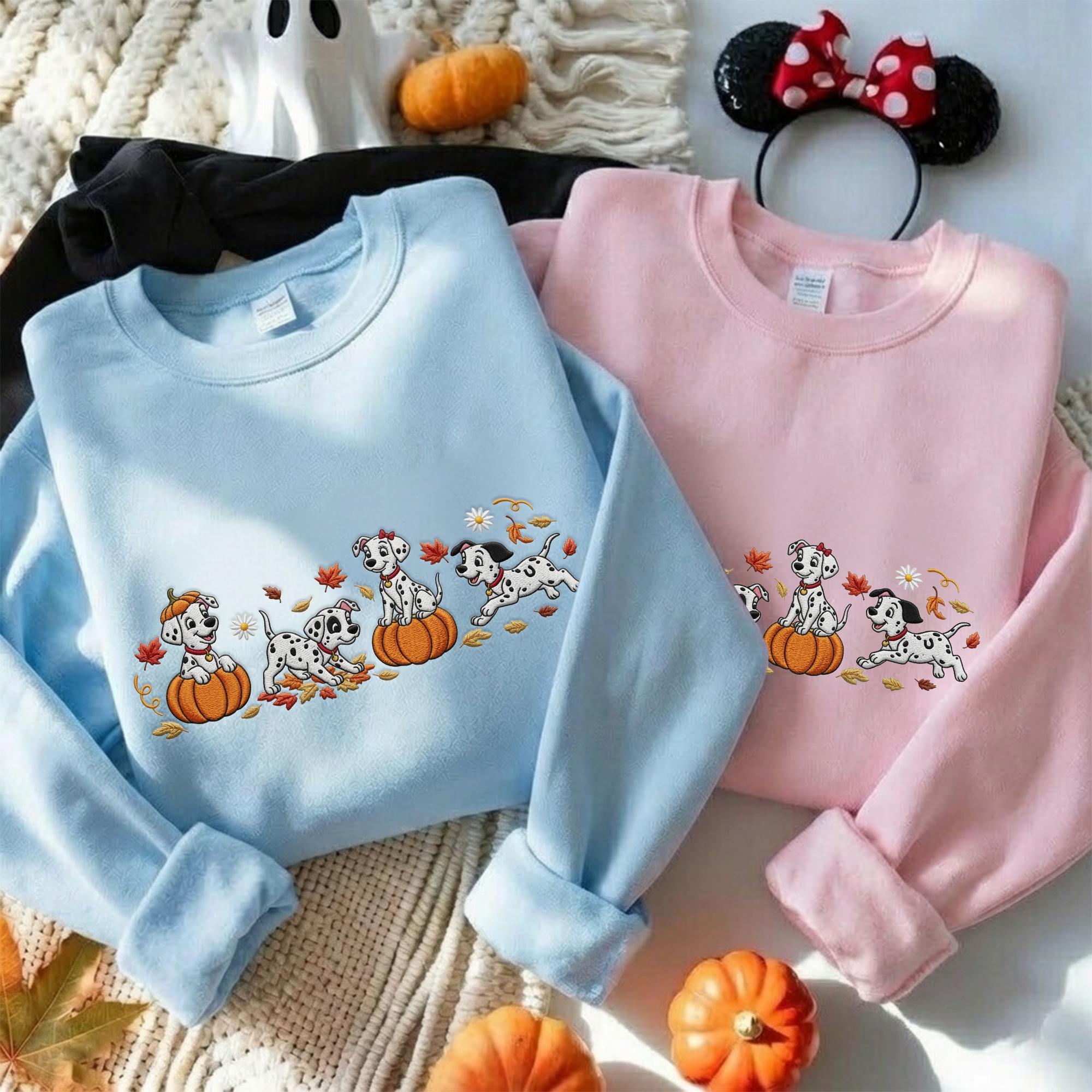 Embroidered 101 Dalmatians Sweatshirt with Disney Dog Fall Quarter Zip – Trick or Treat Spooky Season Hoodie Baby Tee Dog Mom Gift - photo 11