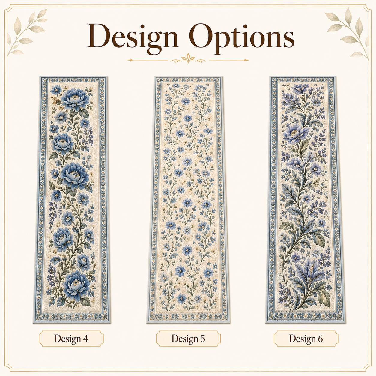 Blue Floral Hydrangea Quilted Style Table Runner with Cottage Daisy Table Decor and Farmhouse Dining Runner - photo 4