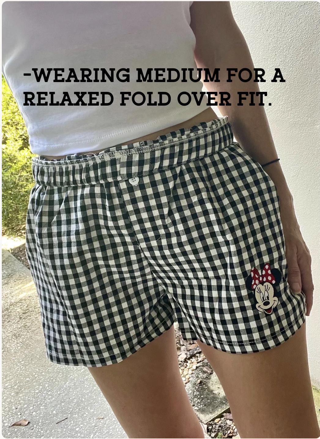 Womens Embroidered Disney Boxer Shorts with Mickey, Minnie and Flounder Animal Characters for Disneyland WDW Summer Vibes - photo 6