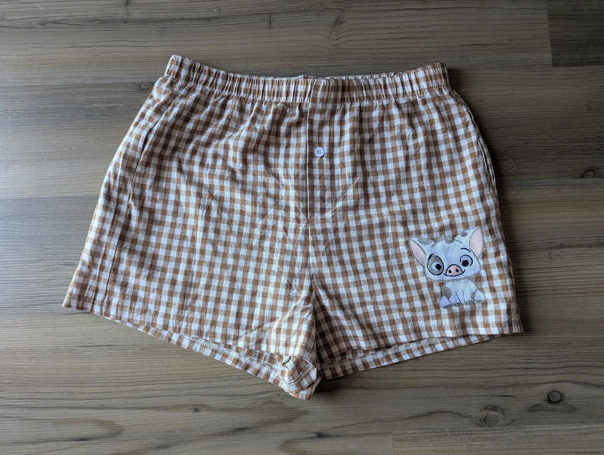 Womens Embroidered Disney Boxer Shorts with Mickey, Minnie and Flounder Animal Characters for Disneyland WDW Summer Vibes - photo 12