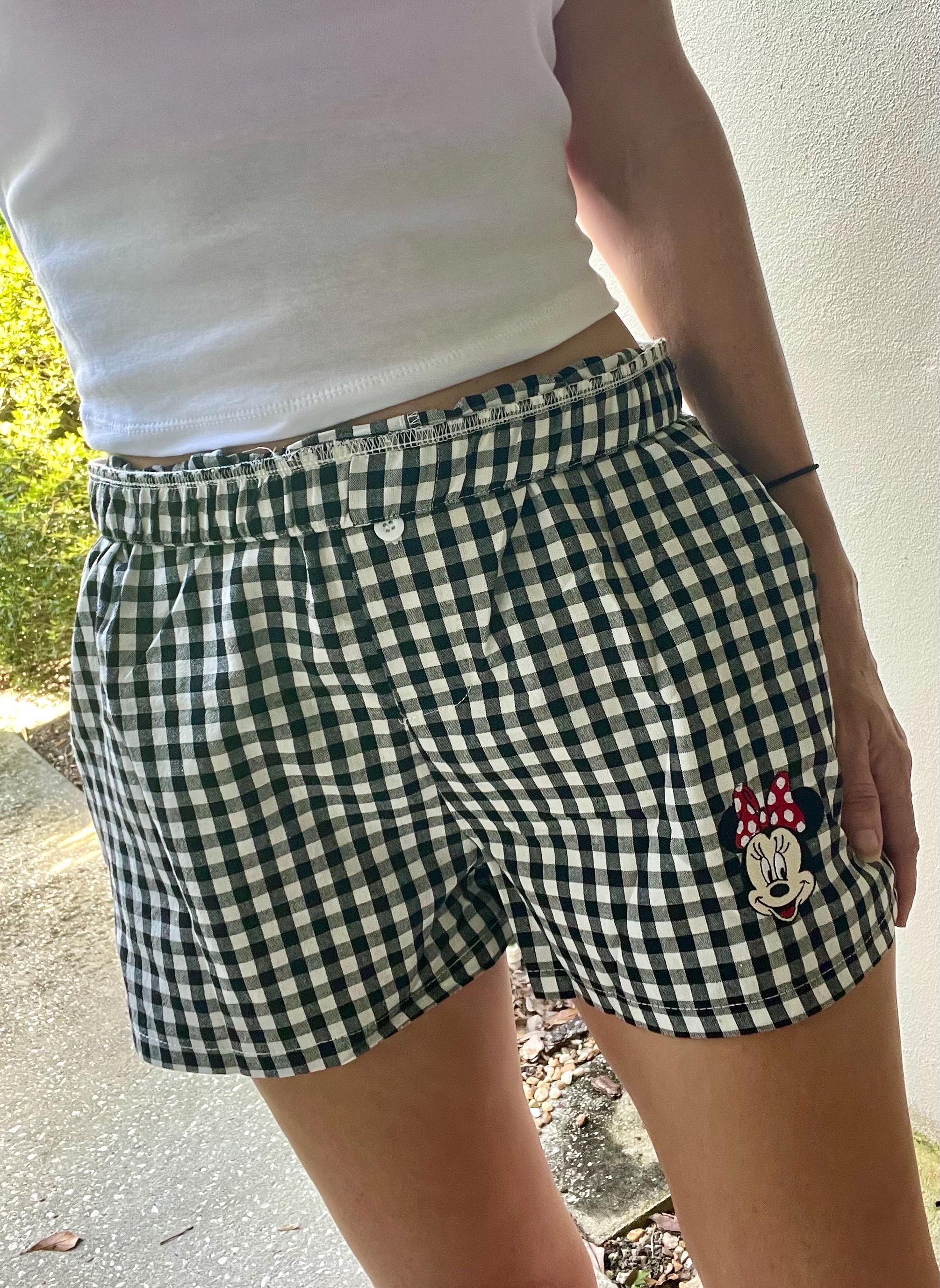Womens Embroidered Disney Boxer Shorts with Mickey, Minnie and Flounder Animal Characters for Disneyland WDW Summer Vibes - photo 15
