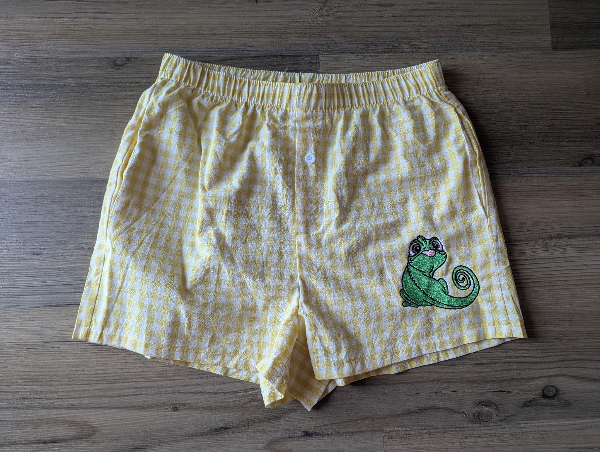 Womens Embroidered Disney Boxer Shorts with Mickey, Minnie and Flounder Animal Characters for Disneyland WDW Summer Vibes - photo 16
