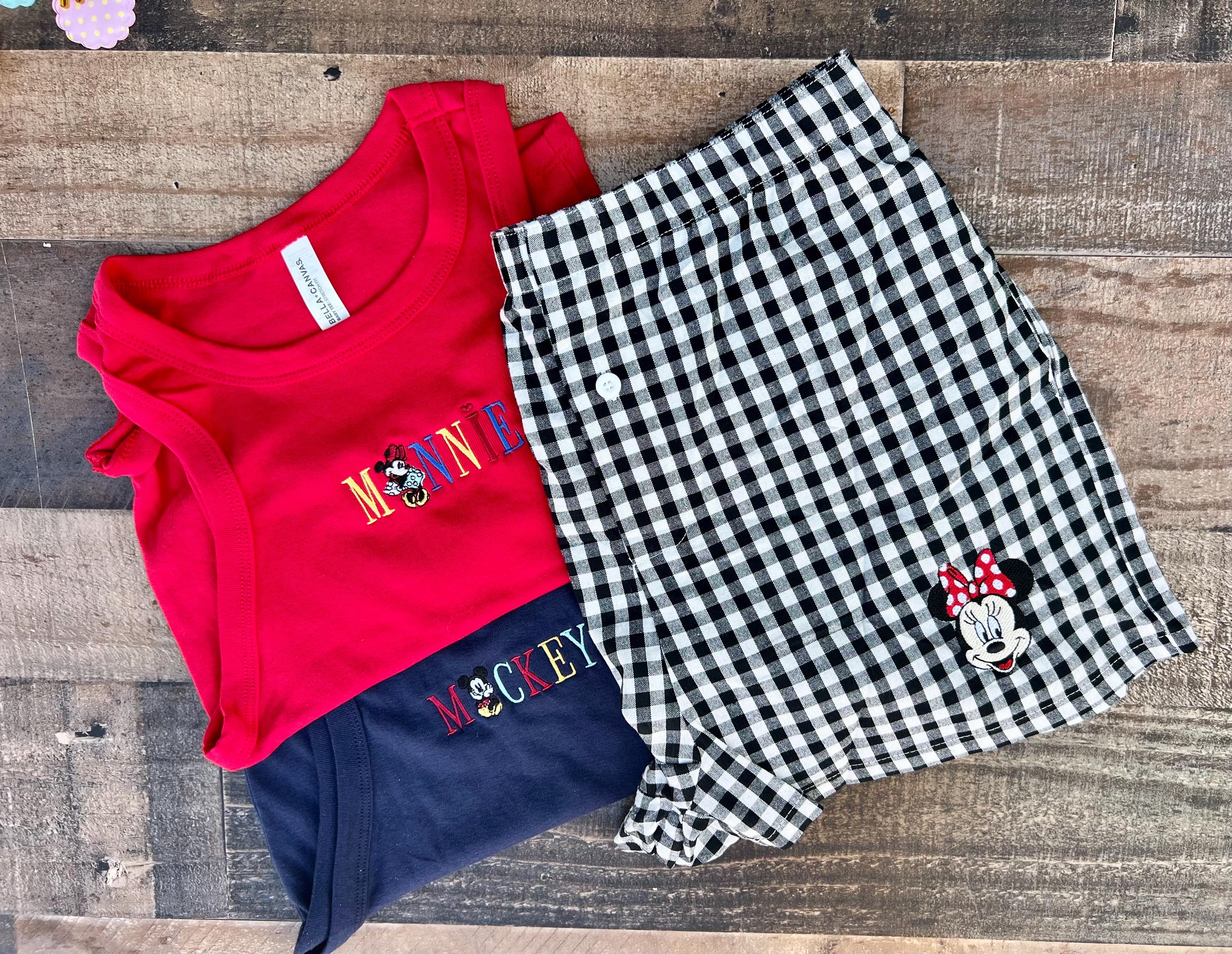Womens Embroidered Disney Boxer Shorts with Mickey, Minnie and Flounder Animal Characters for Disneyland WDW Summer Vibes - photo 17