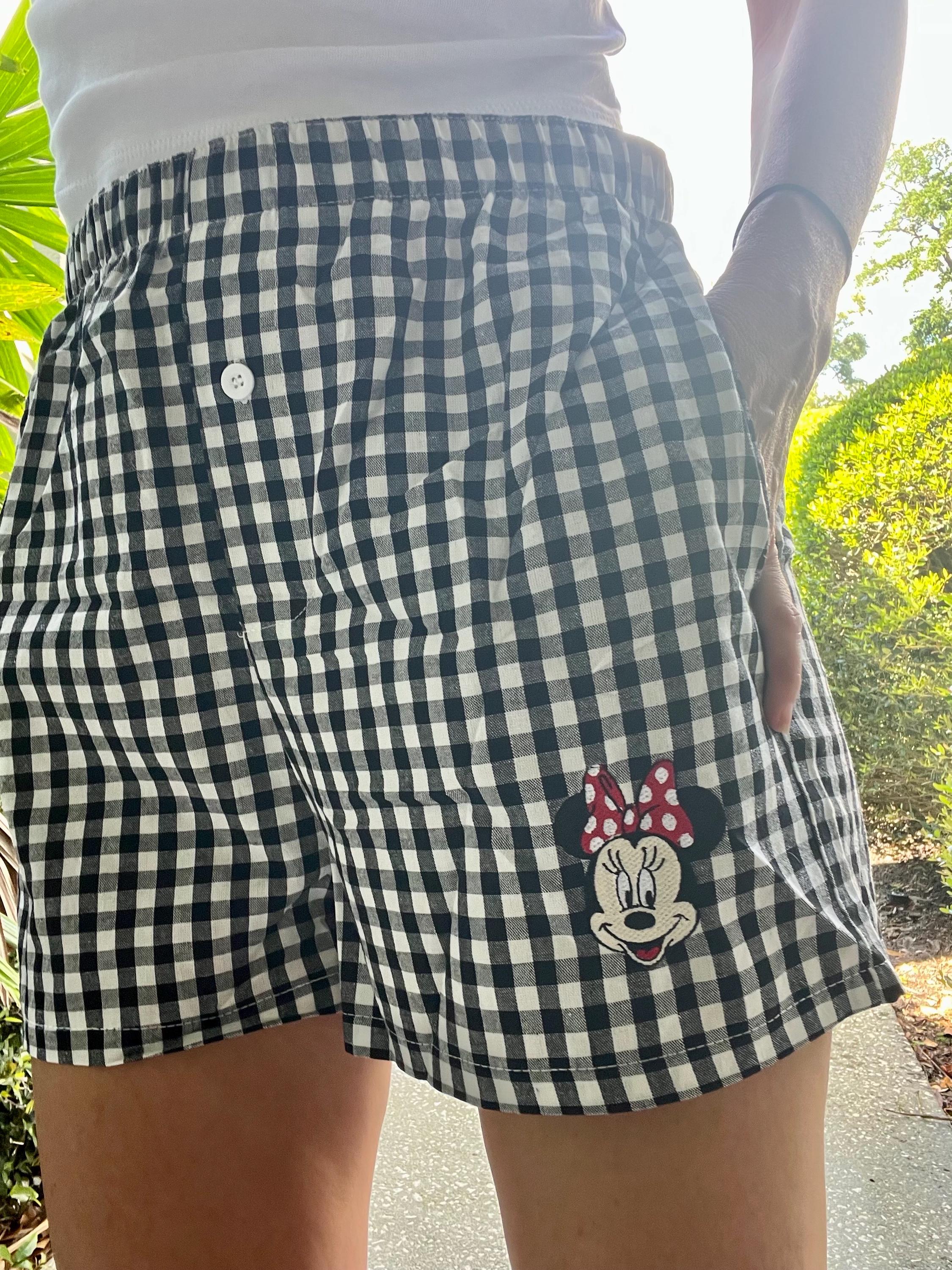 Womens Embroidered Disney Boxer Shorts with Mickey, Minnie and Flounder Animal Characters for Disneyland WDW Summer Vibes - photo 20