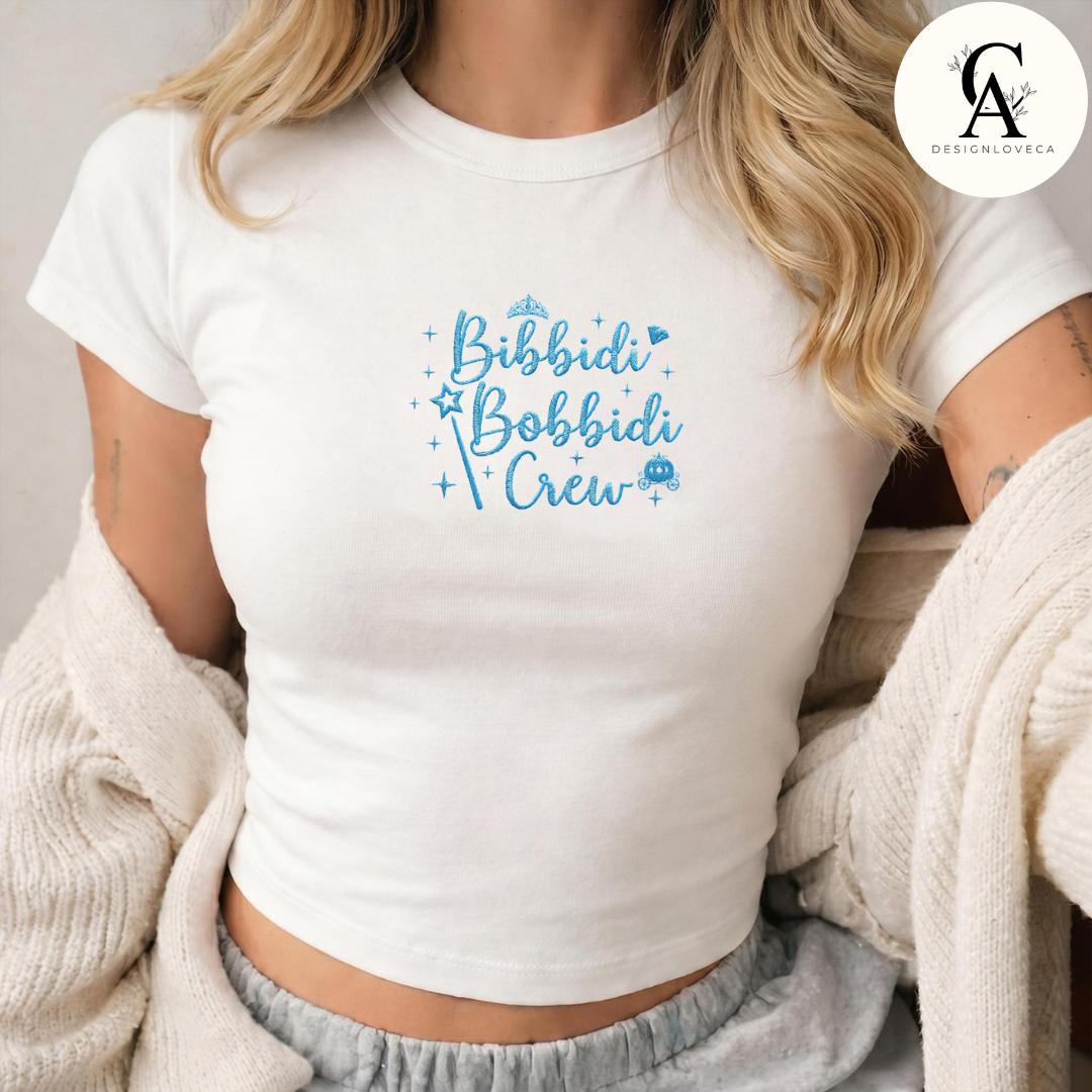 Personalized Embroidered Cinderella Disney Bride Baby Tee Crop Tank for Bridal Party – Bachelorette Girl Trip Lace Trim Tank Top - photo 4