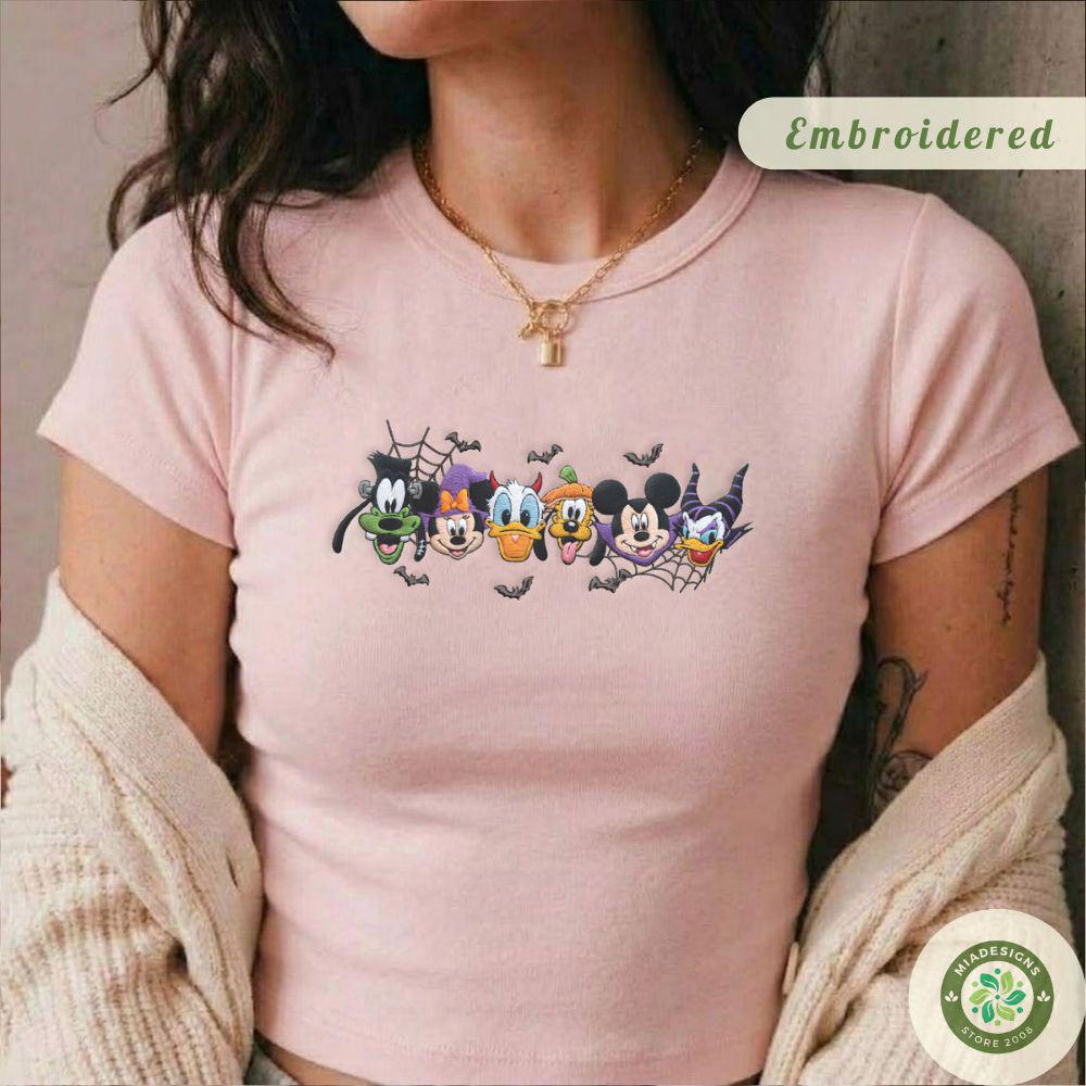 Embroidered Mickey and Friends Halloween T-Shirt Sweatshirt – Mickey's Not So Scary Lace Trim Tank Top Baby Tee - photo 2