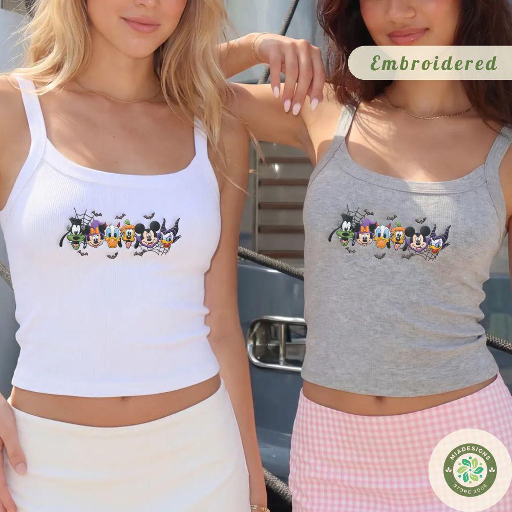 Embroidered Mickey and Friends Halloween T-Shirt Sweatshirt – Mickey's Not So Scary Lace Trim Tank Top Baby Tee - photo 3