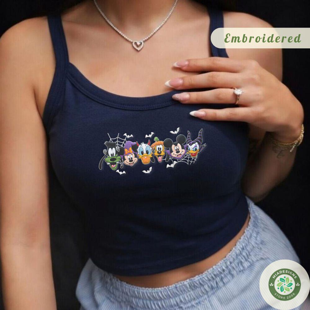 Embroidered Mickey and Friends Halloween T-Shirt Sweatshirt – Mickey's Not So Scary Lace Trim Tank Top Baby Tee - photo 5