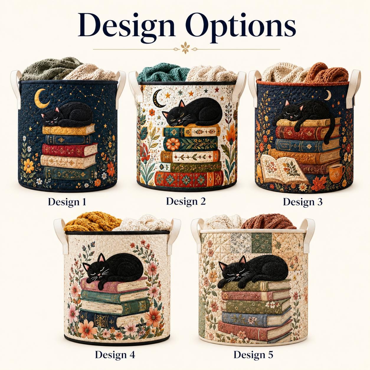 Boho Quilted Styleed Laundry Hamper with Floral Fabric Storage Bin and Clothes Toy Organizer Home Decor Basket Housewarming Gift - photo 4