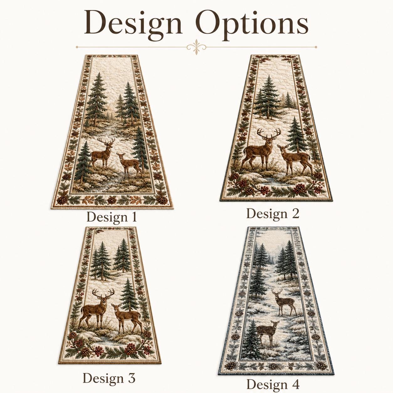 Quilted Styleed Forest Deer Table Runner – Rustic Lodge Cabin Dining Room Decor And Animal Lover Quilted Style - photo 4