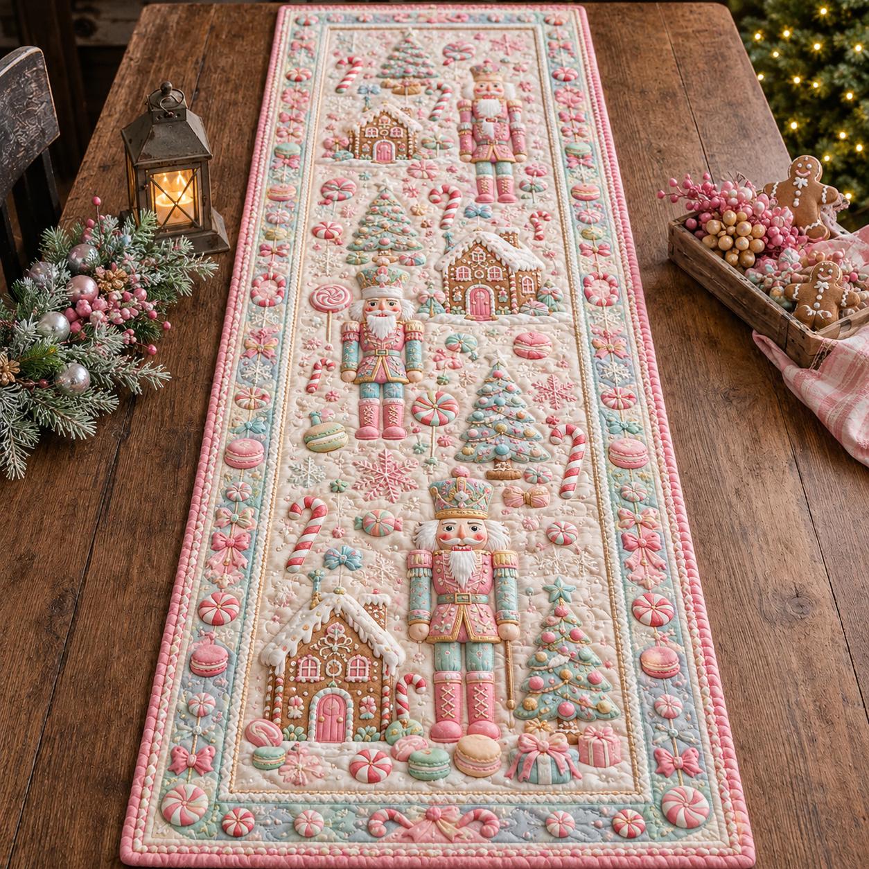 Nutcracker Quilted Style Christmas Table Runner – Vintage Holiday Xmas Decor and Elegant Festive Dining Table Accent - photo 3