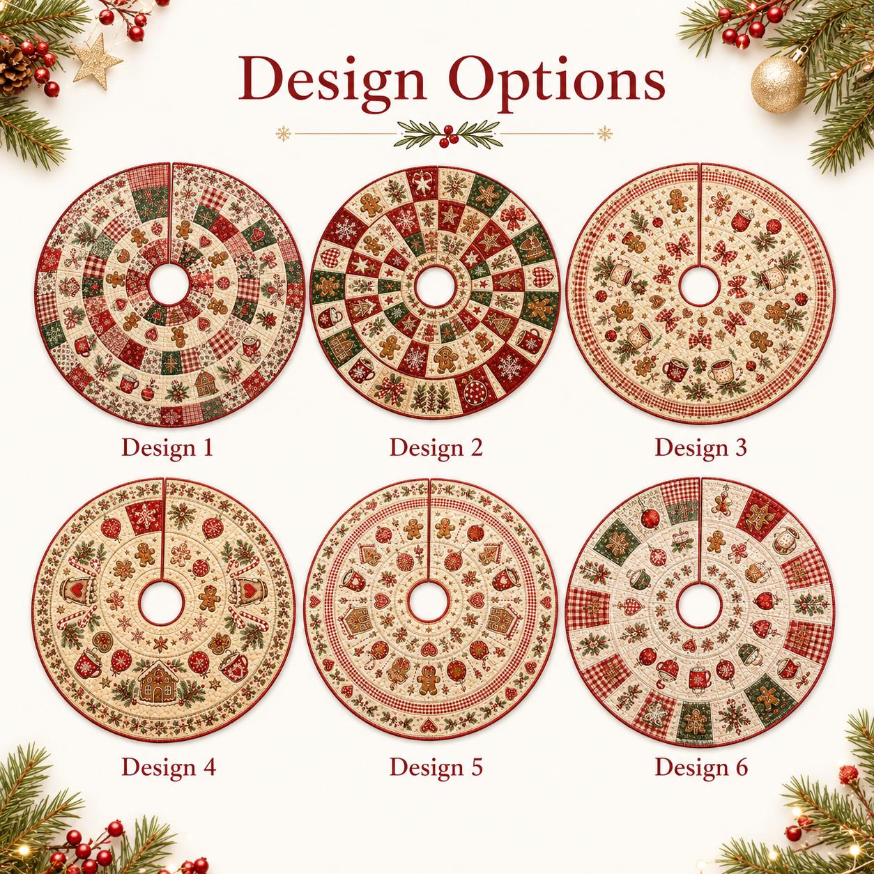 Quilted Style Christmas Tree Skirt and Patchwork Holiday Tree Mat – Rustic Farmhouse Decor for Cozy Xmas - photo 5