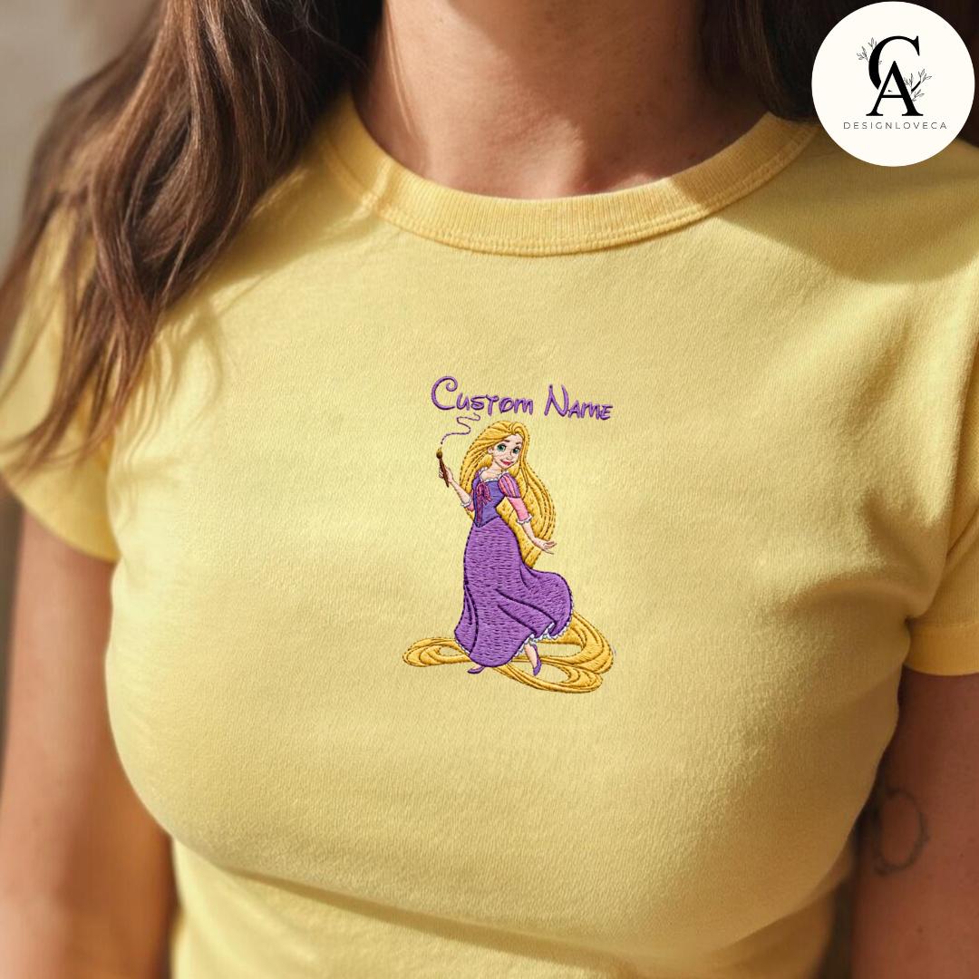 Personalized Embroidered Disney Trip Baby Tee Crop Tank With All Princess Characters – Walt Disney World Disneyland Lace Trim Tank Top - photo 5