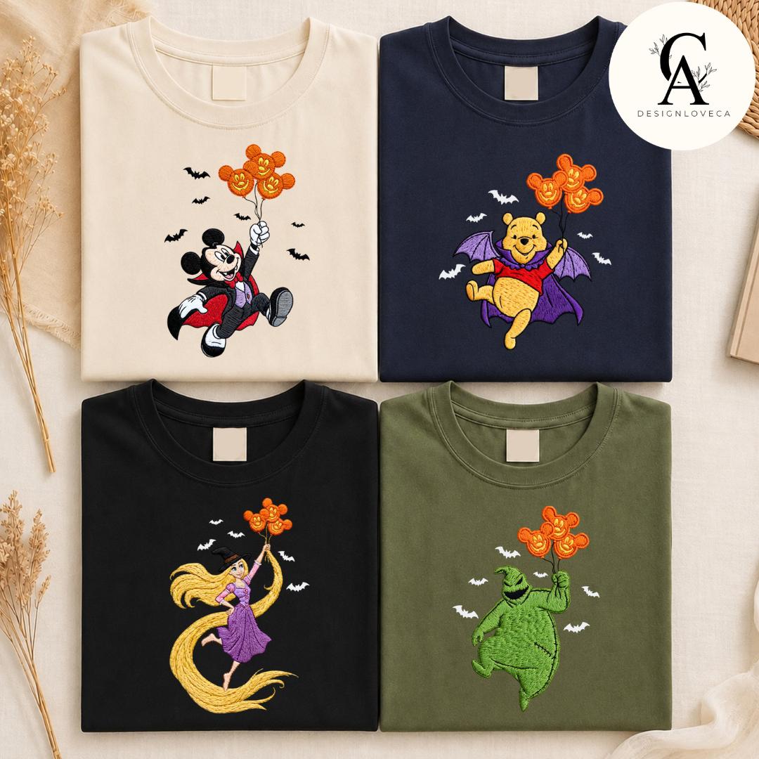 Embroidered All Characters Balloon Disney Halloween Baby Tee Crop Tank With Jack Skellington Pumpkin – Oogie Boogie Bash Lace Trim Tank - photo 5