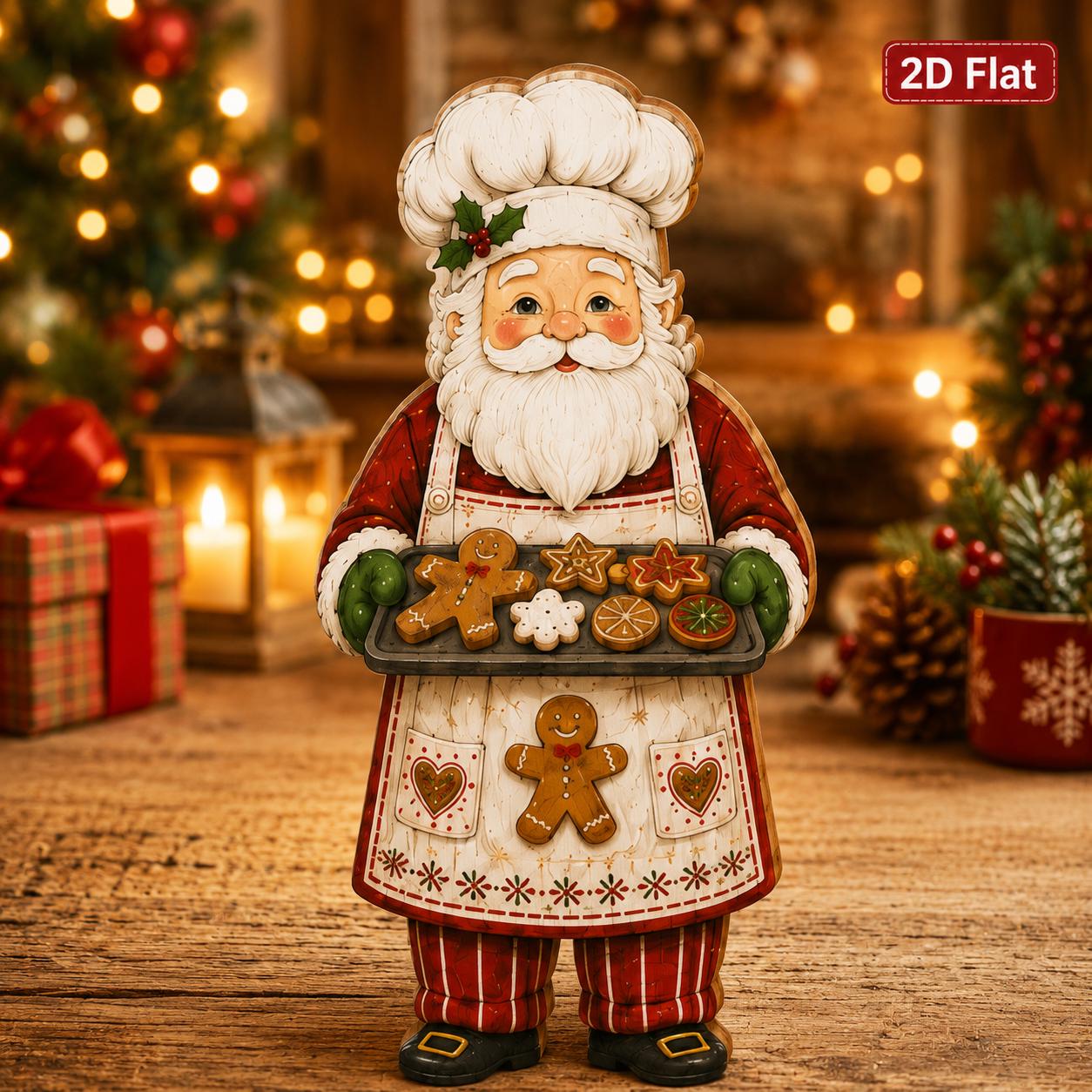 Santa Claus Wooden Block Set with Christmas Character Figurines for Vintage Holiday Shelf Decor - photo 3