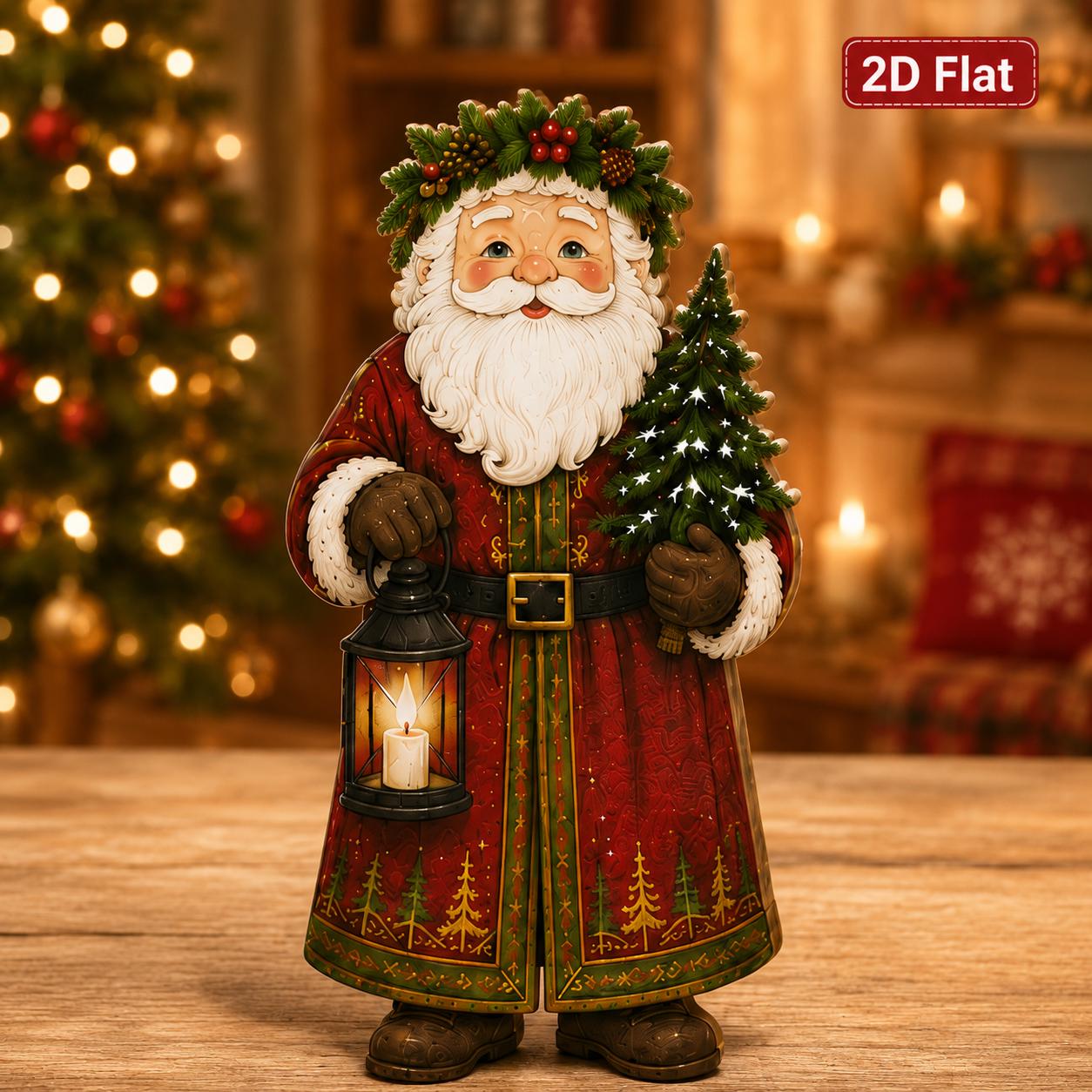 Santa Claus Wooden Block Set with Christmas Character Figurines for Vintage Holiday Shelf Decor - photo 9