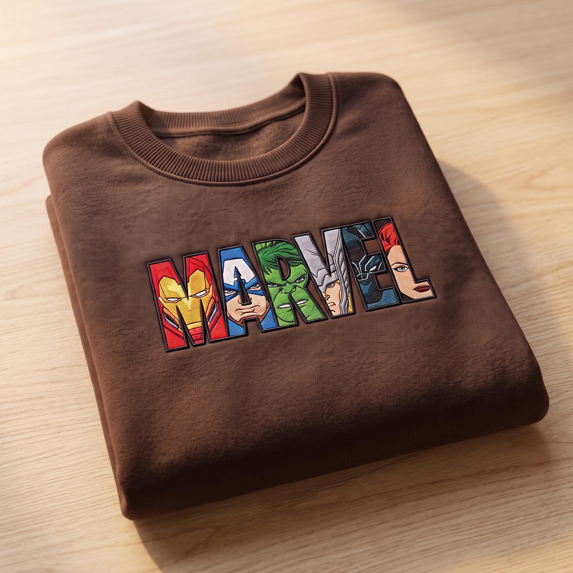 Embroidered Marvel Avengers Sweatshirt With Iron Man and Captain America – Disney Superhero Movie Comic Crewneck for MCU Fan Gift - photo 2