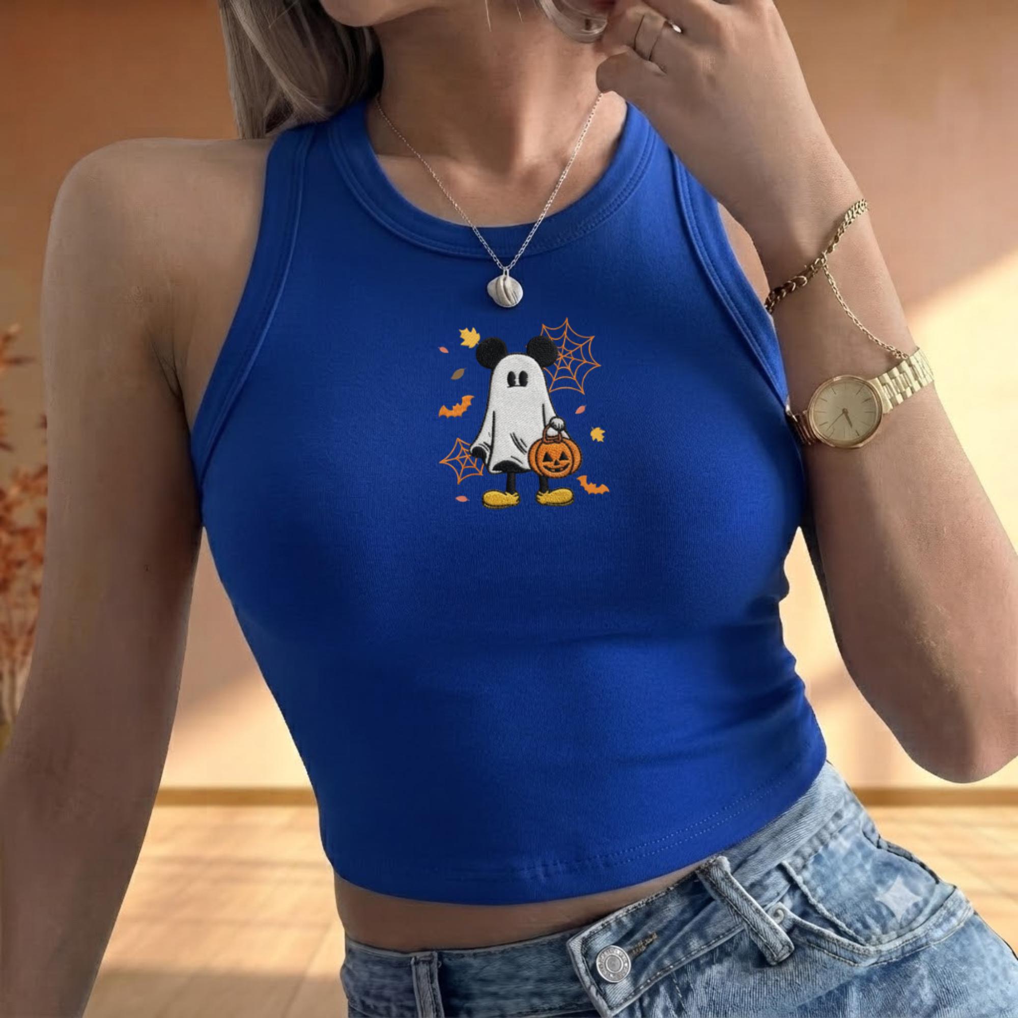 Embroidered Disney Halloween Ghost Mickey Tank Top for Summer Women – WDW Disneyland Matching Shirt - photo 11