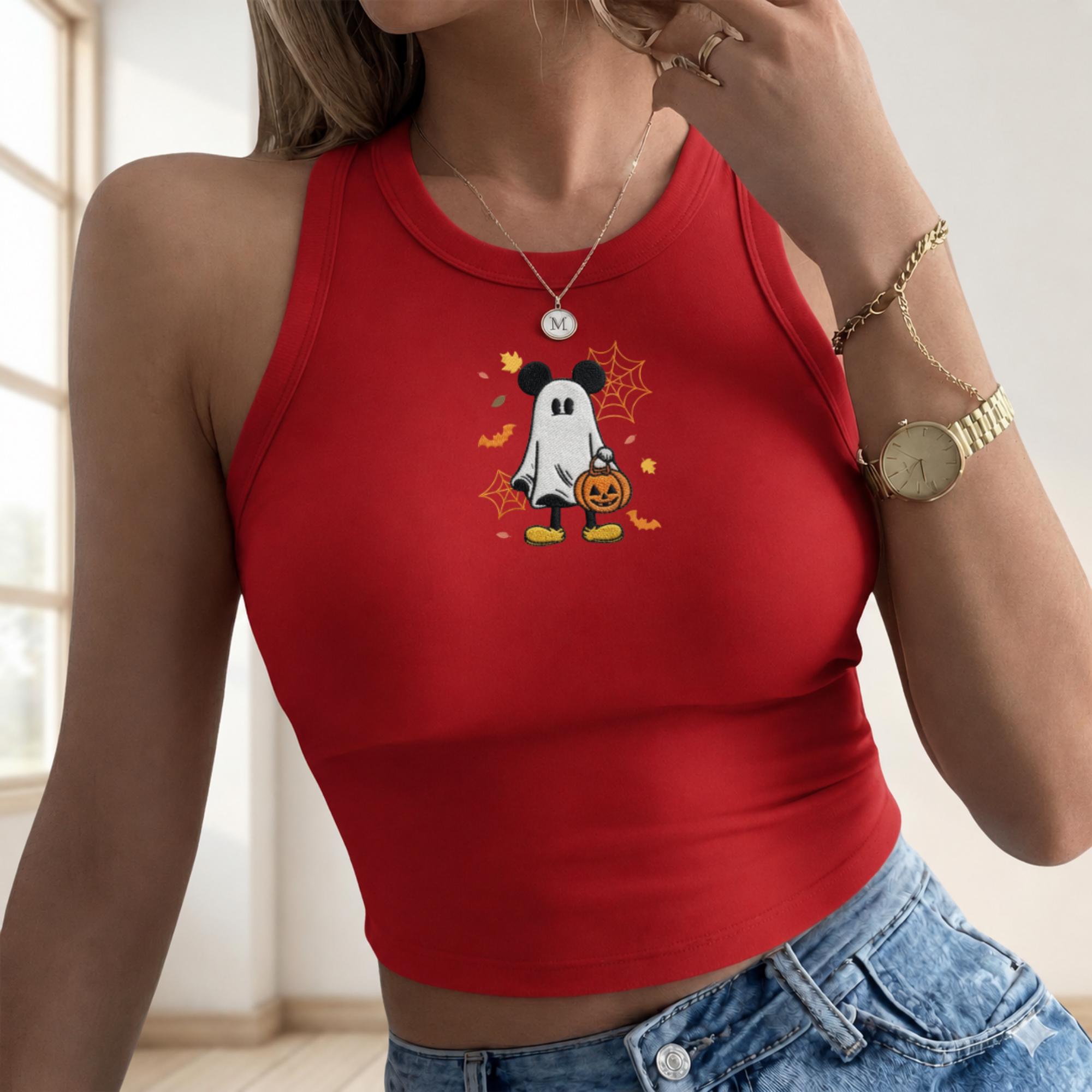 Embroidered Disney Halloween Ghost Mickey Tank Top for Summer Women – WDW Disneyland Matching Shirt - photo 17