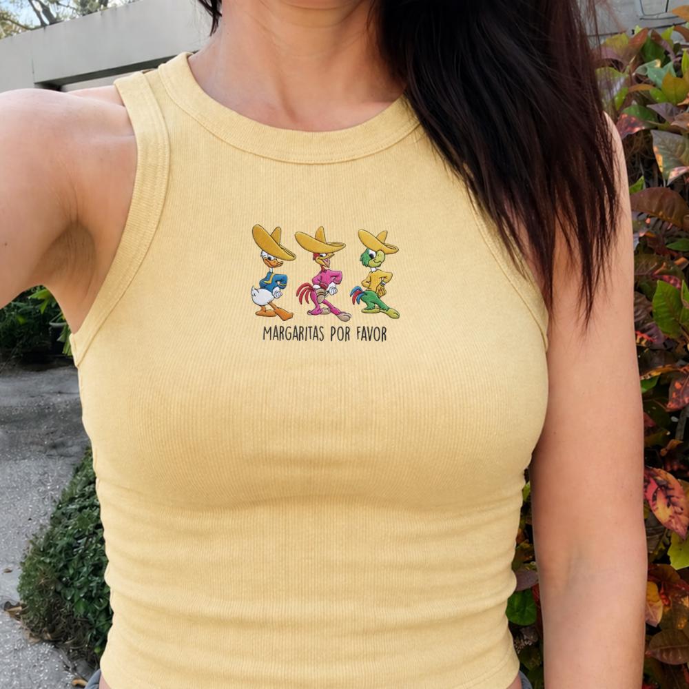 Embroidered Margaritas Por Favor Tank Top With Three Caballeros – Disney Mexico Epcot Drinking Shirt for Park Days - photo 2