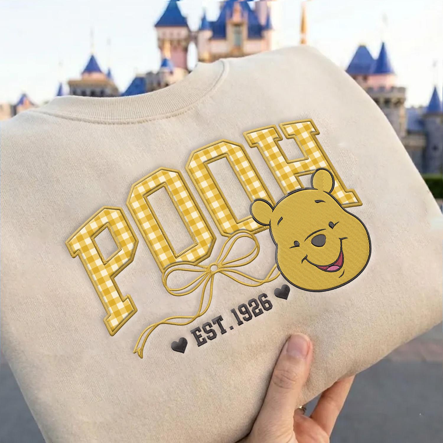Custom Embroidered Disney Characters Sweatshirt With Mickey and Friends Gingham Applique – WDW Disneyland Family Matching Trip Crewneck - photo 6