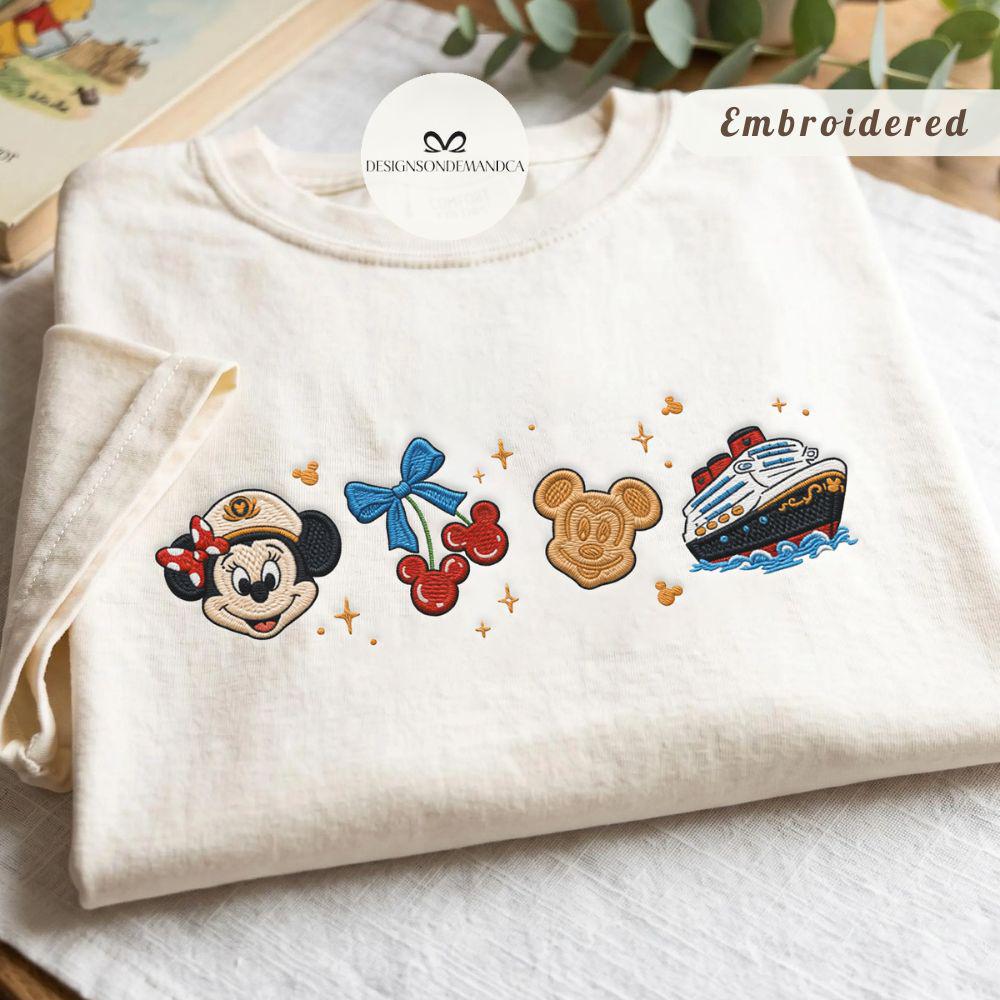 Embroidered Disney Cruise Line Coquette Minnie Mouse Lace Trim Tank Top – Wish Dream Magic Wonder Fantasy Tee for Girls Cruise Trip - photo 2